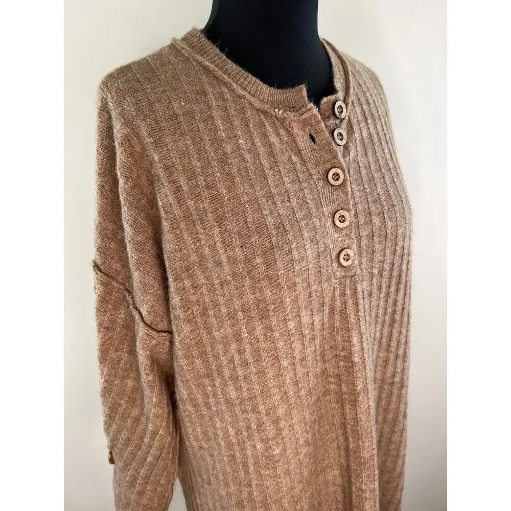Intimately Free People Around the Clock Beige Oversized Sleep Pullover Size XS